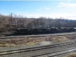 NS 9716 leading a train out of Enola yard